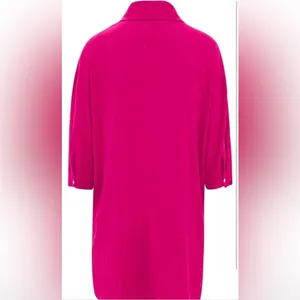 Pink Button Down 3/4 Sleeve Shirt Size M thumbnail 4