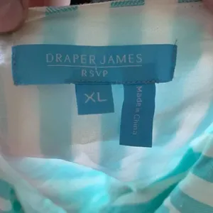 Draper James RSVP mint green & white striped ruffle XL wrap dress thumbnail 4