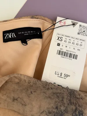 Zara Ruched Tulle Nude Tie-dye Maxi Dress thumbnail 5