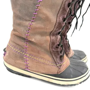 Sorel Women's Brown Cate The Great Brown Lace Up Fur Snow Boots Size 7.5 thumbnail 6
