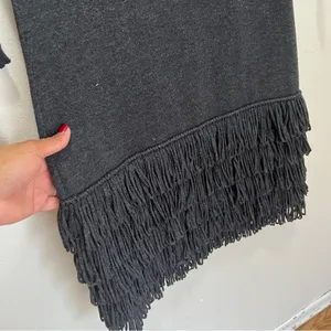 Calvin Klein Knit Dress Gray Loop Fringe‎ Skirt 3/4 sleeves (is like size M) thumbnail 5