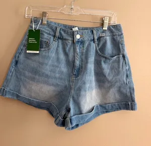 Halara M Womens Medium Light Wash Denim Shorts -see pics With Pockets & Rolled thumbnail 1