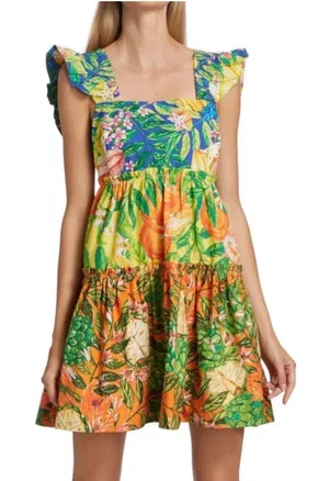 Farm Rio Caipirinha Mini Dress 100% Cotton Size XS thumbnail 1