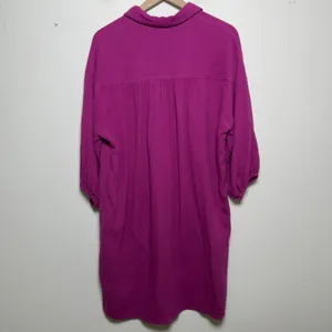 Young Fabulous and Broke‎ Women Cotton Gauze Shirt Dress Small Magenta Lagenlook thumbnail 8