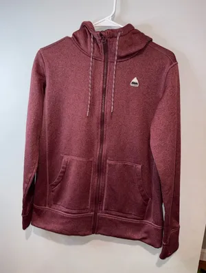Burton Men's Full-Zip Hoodie in Burgundy thumbnail 1