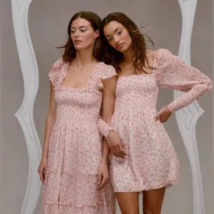 Hill House The Grace Nap Dress in Pink Multi Pansy thumbnail 4
