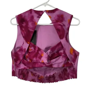 Sachin + Babi Abstract Print Pink Cropped Sleeveless Top(Size 10) thumbnail 4