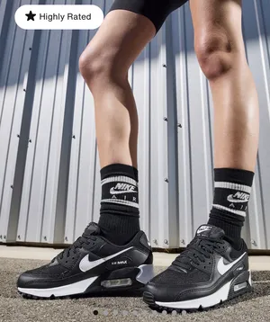 Nike Air Max 90 black and white sneakers thumbnail 2
