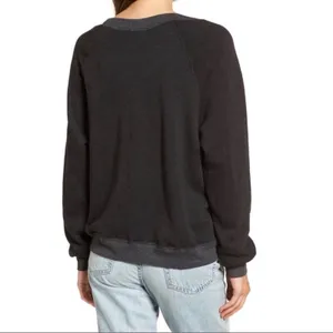 Wildfox Body By Trey Graphic Fleece Sweatshirt XS Charcoal Gray thumbnail 3