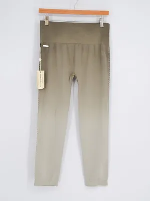 NEW Max Studio Performance Seamless Leggings L/XL Sage Green Laser Cut Ombre thumbnail 2