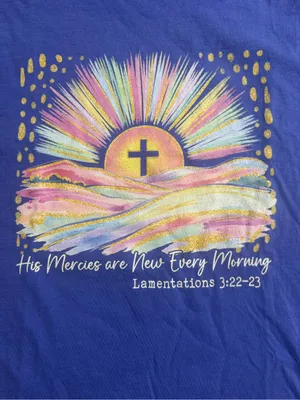 Comfort Colors Flo Blue Women's Faith Sunrise Graphic Tee thumbnail 4