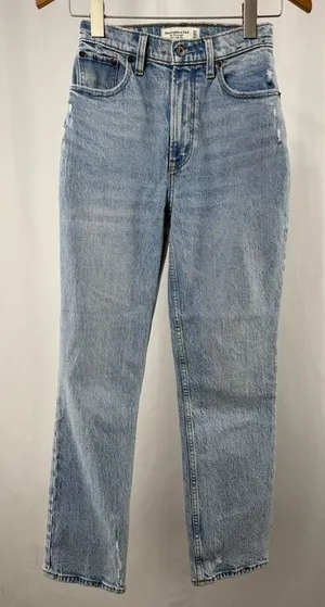 Abercrombie & Fitch The 90's Straight Ultra High Rise Curve‎ Love Jeans Size 24 thumbnail 1