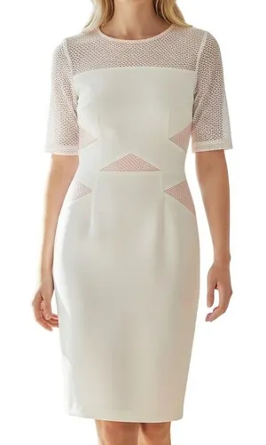 Jax Black Label Dress Women 6‎ Ivory Mesh Overlay Sheath Bodycon Formal NWT thumbnail 1