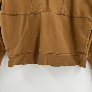 Richer Poorer‎ Terry Half Zip Pullover in Woodgrain Tan Brown Women's Size Small thumbnail 5