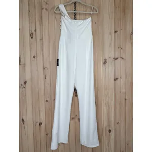 NWT Lulus Devoted to Fun Ivory One-Shoulder Sleeveless Jumpsuit Classy Chic XL thumbnail 8