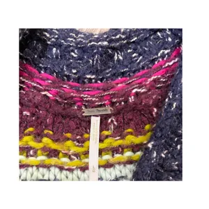 Free People Fair Isle Sweater Large Chunky Knit Boho Cozy Winter thumbnail 3