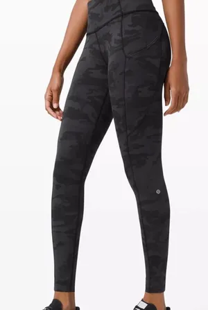 Lululemon Fast & Free Black Camo High Rise Legging thumbnail 1