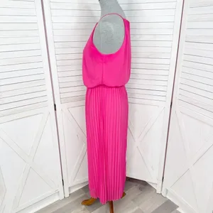 Sam Edelman‎ Pleated Skirt Fit Flare Sleeveless Midi Dress Sundress Pink Small thumbnail 3