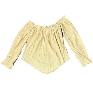 Vintage USA Cotton Gauze Prairie Peasant Blouse Off Shoulder Boho Top S thumbnail 3