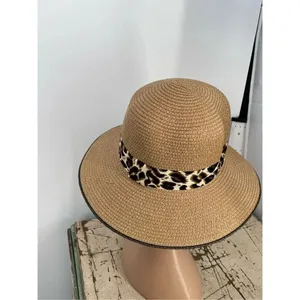NWT Leopard trimmed Bowler hat Tan thumbnail 3