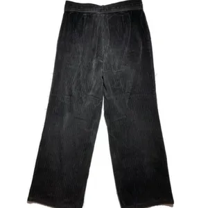 Vtg 90s Y2K black corduroy wide leg flare pants Clueless punk goth grunge L thumbnail 4