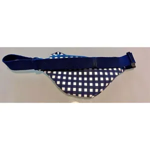 J Crew Fanny Pack Crossbody Sac Blue White Gingham Plaid Cotton Ruffle Edge thumbnail 9