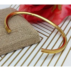 Gold Tone Signed Cuff Bracelet Well Made Engraved Follow Your Heart thumbnail 3