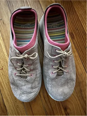 Dansko Elise Women's Tan Pink Suede Leather Sneakers Shoes Size 39 (9) Outdoors thumbnail 2
