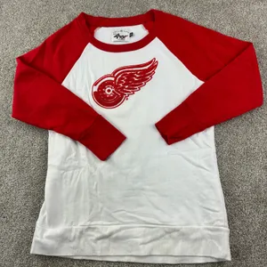 Detroit Red Wings Sweatshirt Womens L G-III 4Her NHL Fleece Chenille Logo Raglan thumbnail 3