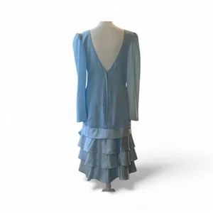 Vintagew Drop waist Long sleeve Blue Dress thumbnail 4