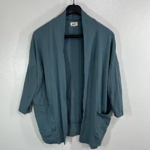 Pact Organic‎ Cotton Airplane Cardigan Sweater Slate Blue Women's Size M / L thumbnail 2