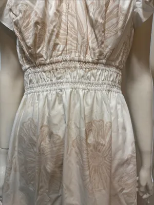 Marie Oliver Emilia White & Beige Floral Fit-and-Flare Dress Size Medium thumbnail 6