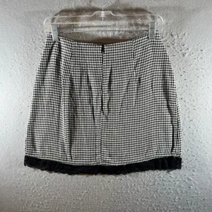 1321 | Princess Polly‎ Houndstooth Lace Trim Mini Skirt Black White Womens 6 thumbnail 2