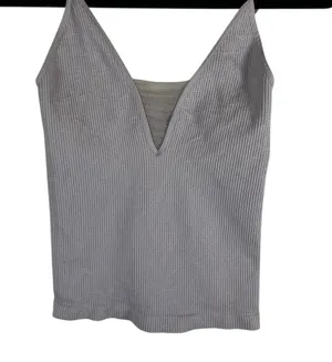 Intimately Free People Ribbed V-Neck Mesh Inset Camisole Lavender Grey One Size‎ thumbnail 1