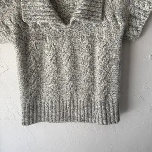 Anthropologie Kimchi‎ Blue Cable Knit Gray Sweater Sm Preppy Gilmore Girls thumbnail 3