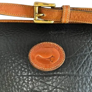 Vintage Dooney & Bourke Black AWL British Tan Leather Equestrian Shoulder Bag thumbnail 8