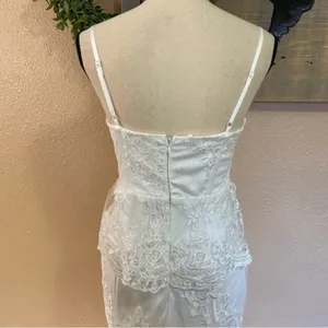NWOT Lulus Eternal Passion White Lace Bustier Peplum Mermaid Maxi Dress thumbnail 6