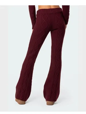 Edikted Knit Pants Low-Rise Flared Leg thumbnail 3