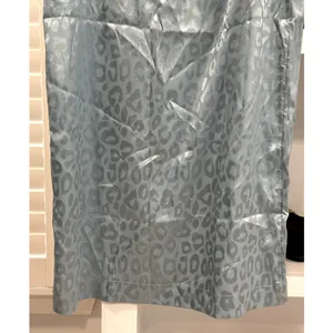 Something New Women's Mia Leopard Print Satin Blue Skirt Side Slit M NWOT thumbnail 7
