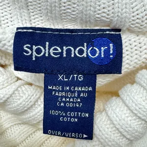Vintage Splendor Cream White 100% Cotton Turtleneck Sweater Women's XL‎ Canada thumbnail 6