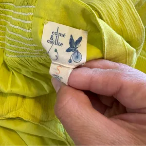 Anthropologie Ipanema Sun Dress by Edme & Esyllte Chartreuse Embroidered Cotton thumbnail 10
