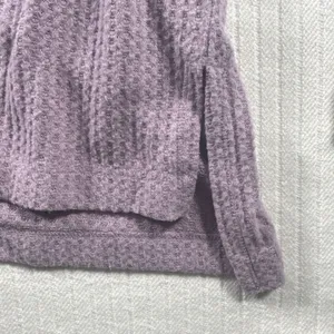 American Eagle Women S Purple Waffle Knit Over Sized Long Sleeve Thermal Tunic thumbnail 7