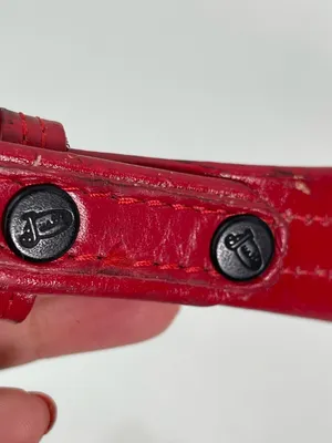 Justin Boots Red Leather Belt Top Grain Cowhide Embellished Western 28 USA Made thumbnail 5
