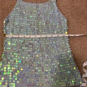 Vintage Blue Sequin Embellished crochet knit cami Tank Top thumbnail 7