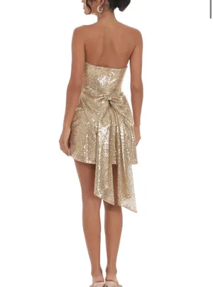 Lucy in the Sky Gold Mini Sequin Dress thumbnail 2