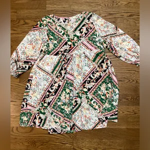 Umgee Empire waist boho tunic/dress Fall Mulit Color Size Small. thumbnail 8