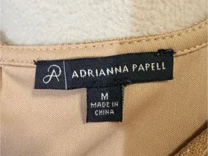 Adrianna Papell Gold Polka Dot Long-Sleeve Blouse thumbnail 3