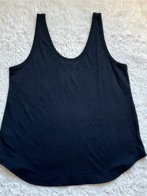 Quince Tank Top Women M Black Scoop Neck Cotton Modal Jersey Basic Minimalist thumbnail 7