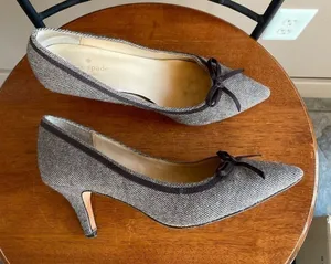 Kate Spade Tweed Bow Pointed Toe‎ Pump in Brown Size 9 thumbnail 1