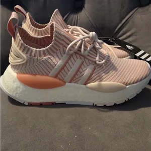 Adidas Peach and White Striped Sneakers thumbnail 12